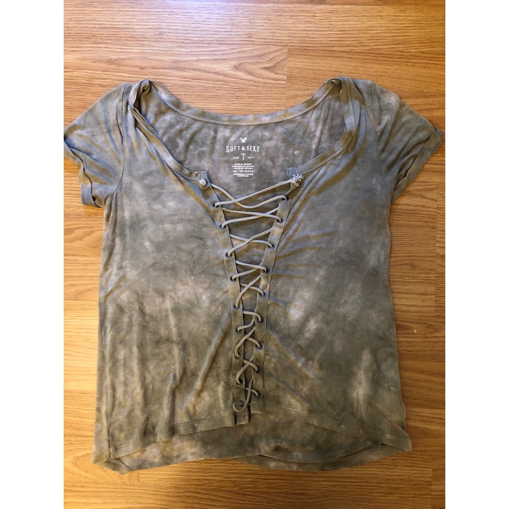 American Eagle Lace-Up Top